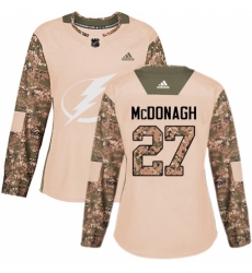 Women's Adidas Tampa Bay Lightning #27 Ryan McDonagh Authentic Camo Veterans Day Practice NHL Jersey