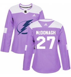 Women's Adidas Tampa Bay Lightning #27 Ryan McDonagh Authentic Purple Fights Cancer Practice NHL Jersey