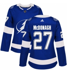 Women's Adidas Tampa Bay Lightning #27 Ryan McDonagh Authentic Royal Blue Home NHL Jersey