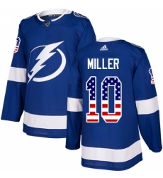Men's Adidas Tampa Bay Lightning #10 J.T. Miller Authentic Blue USA Flag Fashion NHL Jersey Men's Adidas Tampa Bay Lightning #10 J.T. Miller Authentic Blue USA Flag Fashion NHL Jersey