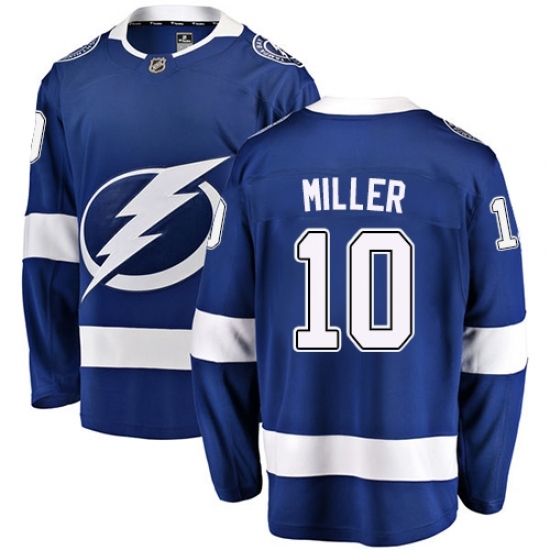 Men's Tampa Bay Lightning #10 J.T. Miller Fanatics Branded Royal Blue Home Breakaway NHL Jersey Men's Tampa Bay Lightning #10 J.T. Miller Fanatics Branded Royal Blue Home Breakaway NHL Jersey
