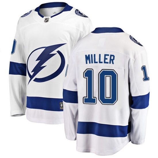 Men's Tampa Bay Lightning #10 J.T. Miller Fanatics Branded White Away Breakaway NHL Jersey Men's Tampa Bay Lightning #10 J.T. Miller Fanatics Branded White Away Breakaway NHL Jersey