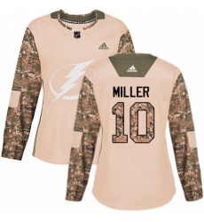 Women's Adidas Tampa Bay Lightning #10 J.T. Miller Authentic Camo Veterans Day Practice NHL Jersey Women's Adidas Tampa Bay Lightning #10 J.T. Miller Authentic Camo Veterans Day Practice NHL Jersey