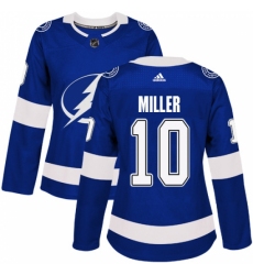 Women's Adidas Tampa Bay Lightning #10 J.T. Miller Authentic Royal Blue Home NHL Jersey Women's Adidas Tampa Bay Lightning #10 J.T. Miller Authentic Royal Blue Home NHL Jersey