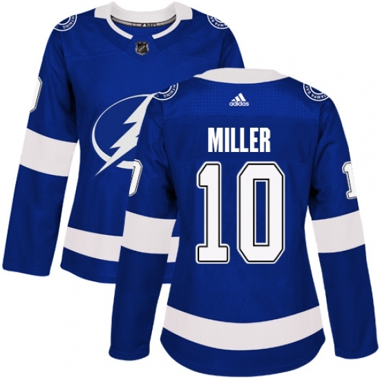 Women's Adidas Tampa Bay Lightning #10 J.T. Miller Authentic Royal Blue Home NHL Jersey Women's Adidas Tampa Bay Lightning #10 J.T. Miller Authentic Royal Blue Home NHL Jersey