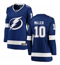 Women's Tampa Bay Lightning #10 J.T. Miller Fanatics Branded Royal Blue Home Breakaway NHL Jersey Women's Tampa Bay Lightning #10 J.T. Miller Fanatics Branded Royal Blue Home Breakaway NHL Jersey