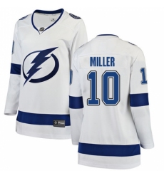 Women's Tampa Bay Lightning #10 J.T. Miller Fanatics Branded White Away Breakaway NHL Jersey Women's Tampa Bay Lightning #10 J.T. Miller Fanatics Branded White Away Breakaway NHL Jersey