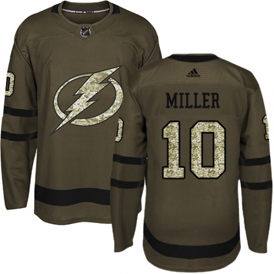 Youth Adidas Tampa Bay Lightning #10 J.T. Miller Authentic Green Salute to Service NHL Jersey Youth Adidas Tampa Bay Lightning #10 J.T. Miller Authentic Green Salute to Service NHL Jersey