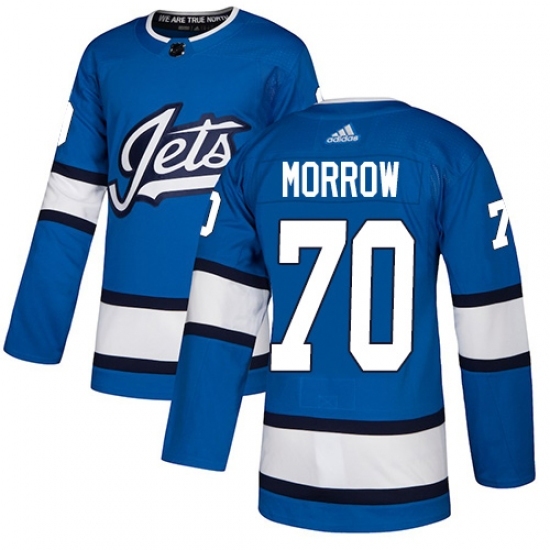Men's Adidas Winnipeg Jets #70 Joe Morrow Authentic Blue Alternate NHL Jersey Men's Adidas Winnipeg Jets #70 Joe Morrow Authentic Blue Alternate NHL Jersey