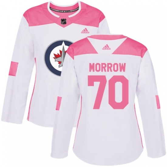 Women's Adidas Winnipeg Jets #70 Joe Morrow Authentic White Pink Fashion NHL Jersey Women's Adidas Winnipeg Jets #70 Joe Morrow Authentic White Pink Fashion NHL Jersey