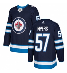 Men's Adidas Winnipeg Jets #57 Tyler Myers Authentic Navy Blue Home NHL Jersey