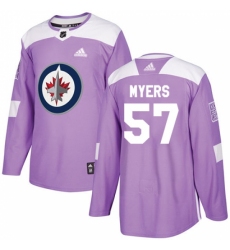 Men's Adidas Winnipeg Jets #57 Tyler Myers Authentic Purple Fights Cancer Practice NHL Jersey
