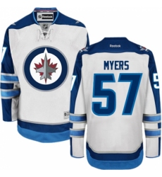 Men's Reebok Winnipeg Jets #57 Tyler Myers Authentic White Away NHL Jersey