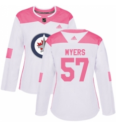 Women's Adidas Winnipeg Jets #57 Tyler Myers Authentic White/Pink Fashion NHL Jersey