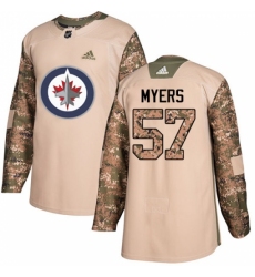 Youth Adidas Winnipeg Jets #57 Tyler Myers Authentic Camo Veterans Day Practice NHL Jersey