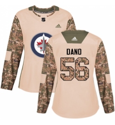 Women's Adidas Winnipeg Jets #56 Marko Dano Authentic Camo Veterans Day Practice NHL Jersey