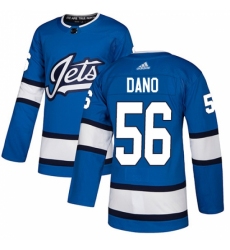 Youth Adidas Winnipeg Jets #56 Marko Dano Authentic Blue Alternate NHL Jersey