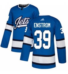 Men's Adidas Winnipeg Jets #39 Tobias Enstrom Authentic Blue Alternate NHL Jersey
