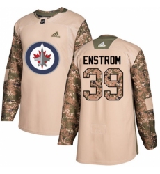 Men's Adidas Winnipeg Jets #39 Tobias Enstrom Authentic Camo Veterans Day Practice NHL Jersey