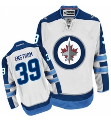 Men's Reebok Winnipeg Jets #39 Tobias Enstrom Authentic White Away NHL Jersey