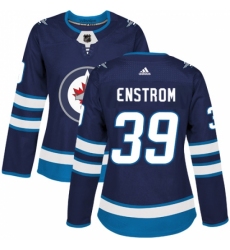 Women's Adidas Winnipeg Jets #39 Tobias Enstrom Authentic Navy Blue Home NHL Jersey