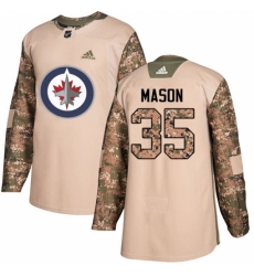 Men's Adidas Winnipeg Jets #35 Steve Mason Authentic Camo Veterans Day Practice NHL Jersey