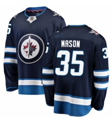Men's Winnipeg Jets #35 Steve Mason Fanatics Branded Navy Blue Home Breakaway NHL Jersey