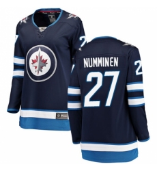 Women's Winnipeg Jets #27 Teppo Numminen Fanatics Branded Navy Blue Home Breakaway NHL Jersey