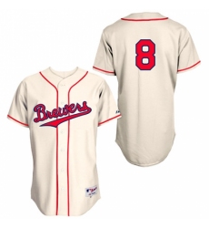 Men's Majestic Milwaukee Brewers #8 Ryan Braun Replica Cream 1948 Turn Back The Clock MLB Jersey