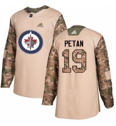 Men's Adidas Winnipeg Jets #19 Nic Petan Authentic Camo Veterans Day Practice NHL Jersey