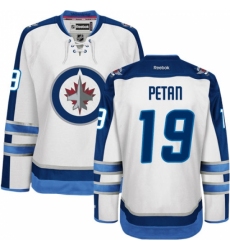 Women's Reebok Winnipeg Jets #19 Nic Petan Authentic White Away NHL Jersey