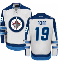 Youth Reebok Winnipeg Jets #19 Nic Petan Authentic White Away NHL Jersey