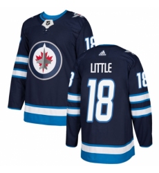 Men's Adidas Winnipeg Jets #18 Bryan Little Premier Navy Blue Home NHL Jersey