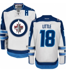 Men's Reebok Winnipeg Jets #18 Bryan Little Authentic White Away NHL Jersey