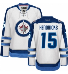 Women's Reebok Winnipeg Jets #15 Matt Hendricks Authentic White Away NHL Jersey