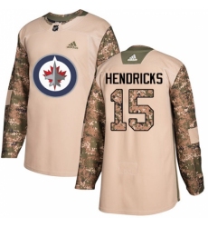 Youth Adidas Winnipeg Jets #15 Matt Hendricks Authentic Camo Veterans Day Practice NHL Jersey