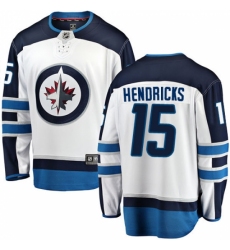 Youth Winnipeg Jets #15 Matt Hendricks Fanatics Branded White Away Breakaway NHL Jersey