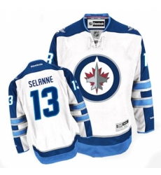 Youth Reebok Winnipeg Jets #13 Teemu Selanne Authentic White Away NHL Jersey
