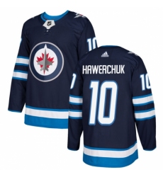 Men's Adidas Winnipeg Jets #10 Dale Hawerchuk Premier Navy Blue Home NHL Jersey