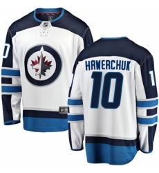 Men's Winnipeg Jets #10 Dale Hawerchuk Fanatics Branded White Away Breakaway NHL Jersey
