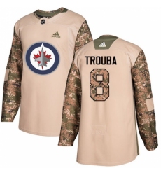 Men's Adidas Winnipeg Jets #8 Jacob Trouba Authentic Camo Veterans Day Practice NHL Jersey