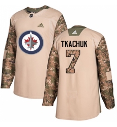 Men's Adidas Winnipeg Jets #7 Keith Tkachuk Authentic Camo Veterans Day Practice NHL Jersey