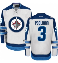 Men's Reebok Winnipeg Jets #3 Tucker Poolman Authentic White Away NHL Jersey