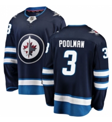 Men's Winnipeg Jets #3 Tucker Poolman Fanatics Branded Navy Blue Home Breakaway NHL Jersey