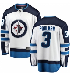 Men's Winnipeg Jets #3 Tucker Poolman Fanatics Branded White Away Breakaway NHL Jersey