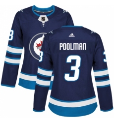 Women's Adidas Winnipeg Jets #3 Tucker Poolman Authentic Navy Blue Home NHL Jersey