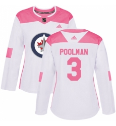 Women's Adidas Winnipeg Jets #3 Tucker Poolman Authentic White/Pink Fashion NHL Jersey