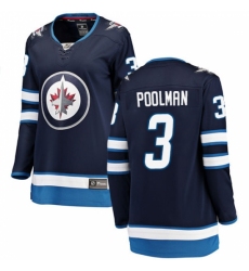 Women's Winnipeg Jets #3 Tucker Poolman Fanatics Branded Navy Blue Home Breakaway NHL Jersey