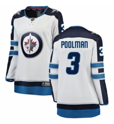 Women's Winnipeg Jets #3 Tucker Poolman Fanatics Branded White Away Breakaway NHL Jersey