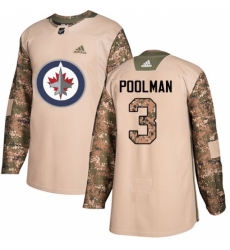 Youth Adidas Winnipeg Jets #3 Tucker Poolman Authentic Camo Veterans Day Practice NHL Jersey